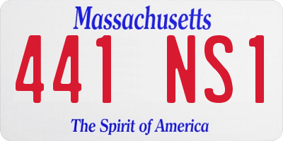 MA license plate 441NS1
