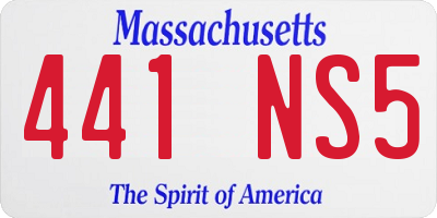 MA license plate 441NS5