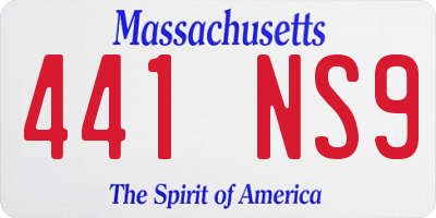 MA license plate 441NS9