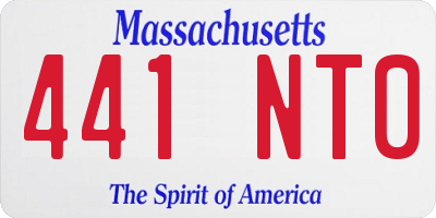 MA license plate 441NT0