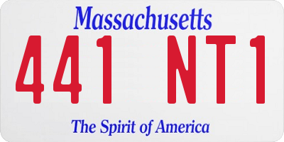 MA license plate 441NT1