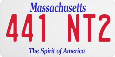 MA license plate 441NT2