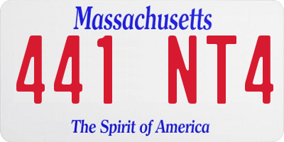 MA license plate 441NT4
