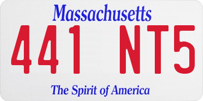 MA license plate 441NT5