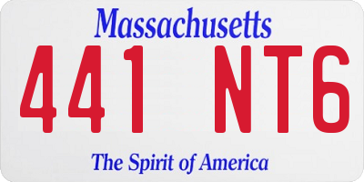MA license plate 441NT6