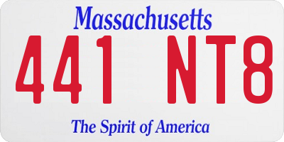 MA license plate 441NT8