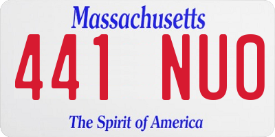 MA license plate 441NU0