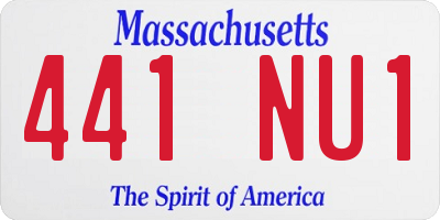 MA license plate 441NU1