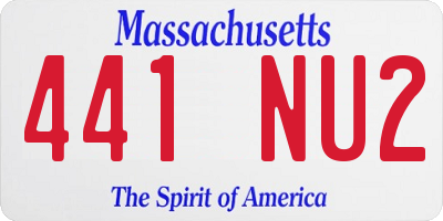 MA license plate 441NU2