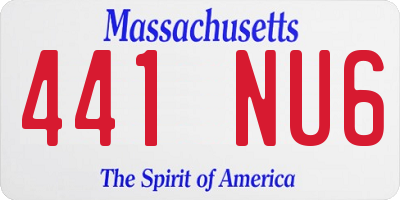 MA license plate 441NU6