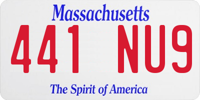 MA license plate 441NU9