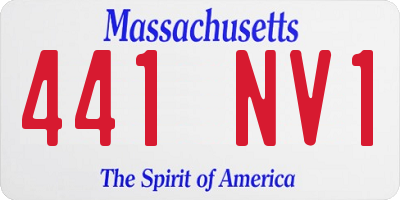 MA license plate 441NV1