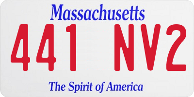 MA license plate 441NV2