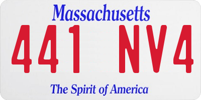 MA license plate 441NV4