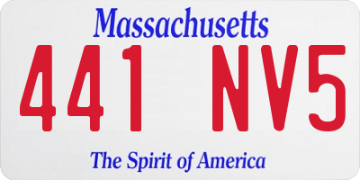 MA license plate 441NV5
