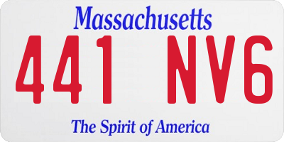 MA license plate 441NV6