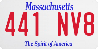 MA license plate 441NV8