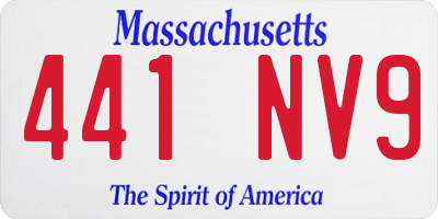 MA license plate 441NV9