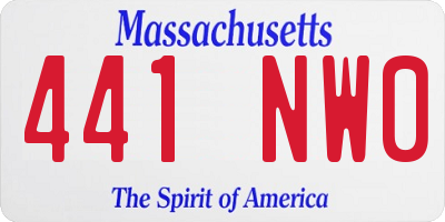 MA license plate 441NW0