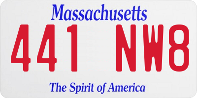 MA license plate 441NW8