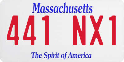 MA license plate 441NX1