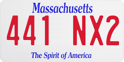 MA license plate 441NX2