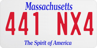 MA license plate 441NX4