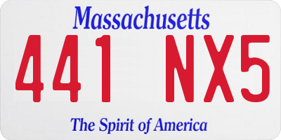 MA license plate 441NX5