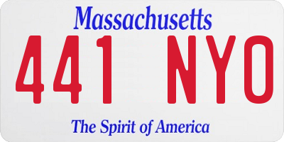 MA license plate 441NY0
