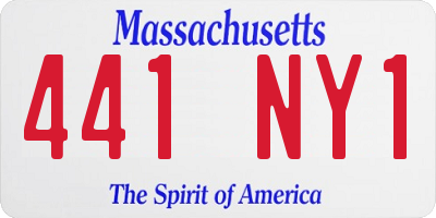 MA license plate 441NY1