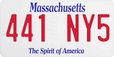 MA license plate 441NY5