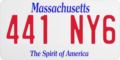 MA license plate 441NY6