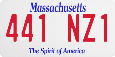 MA license plate 441NZ1