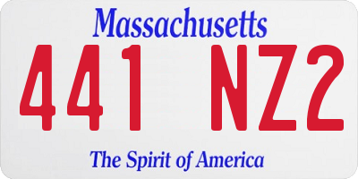 MA license plate 441NZ2