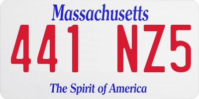 MA license plate 441NZ5