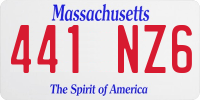 MA license plate 441NZ6