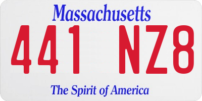 MA license plate 441NZ8