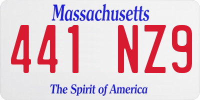 MA license plate 441NZ9