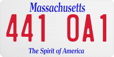 MA license plate 441OA1