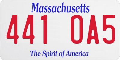MA license plate 441OA5