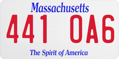 MA license plate 441OA6