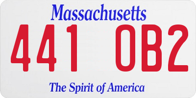 MA license plate 441OB2