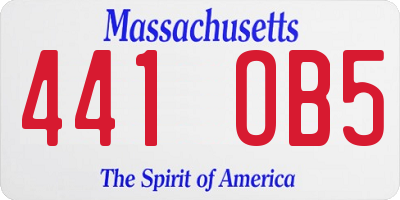 MA license plate 441OB5