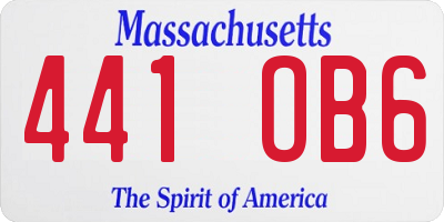 MA license plate 441OB6