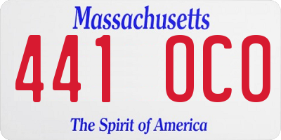 MA license plate 441OC0