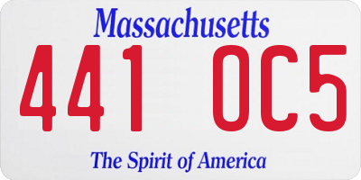 MA license plate 441OC5