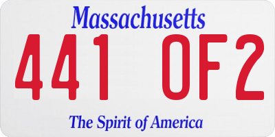 MA license plate 441OF2