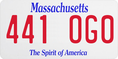 MA license plate 441OG0