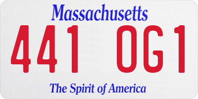 MA license plate 441OG1