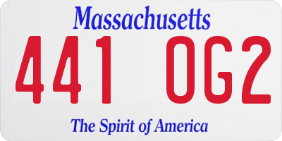 MA license plate 441OG2
